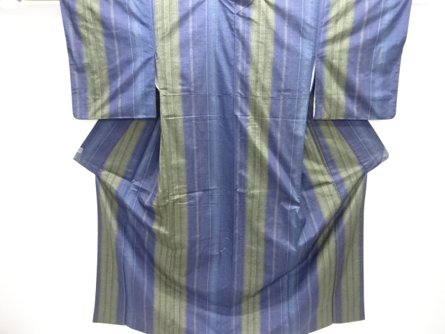JAPANESE KIMONO / TSUMUGI / WOVEN STRIPE